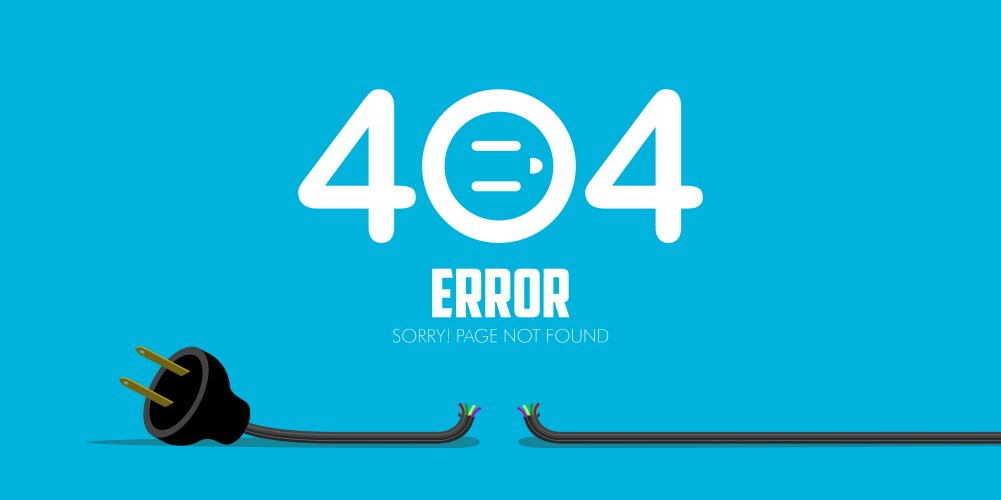 404 error website not found graphic design vector image