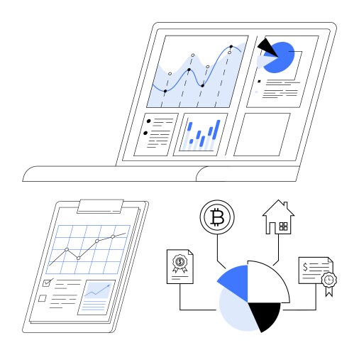 Digital and physical data analytics with graphs vector image