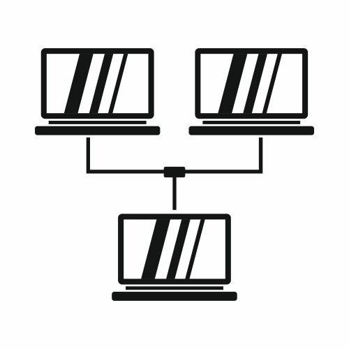 Exchange of data between computers icon vector image
