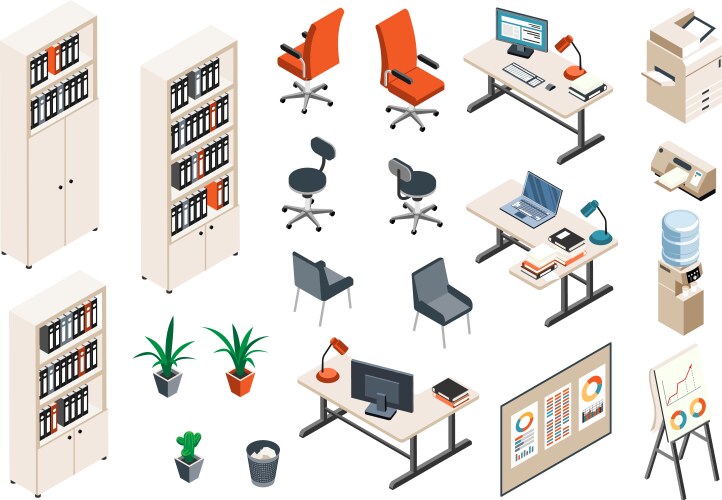 Isometric modern robotics icon set Royalty Free Vector Image