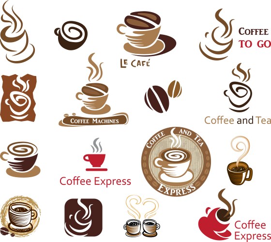 Coffee elements Royalty Free Vector Image - VectorStock