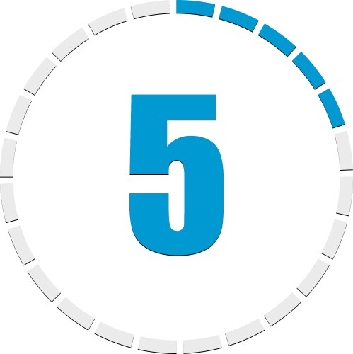 Progress completion step indicator segmented vector image