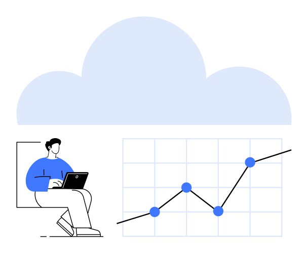 Cloud computing and data analytics concept vector image