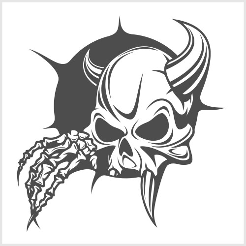White demon face Royalty Free Vector Image - VectorStock