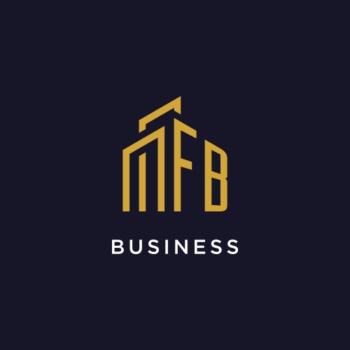 Fb initial monogram with building logo design vector image
