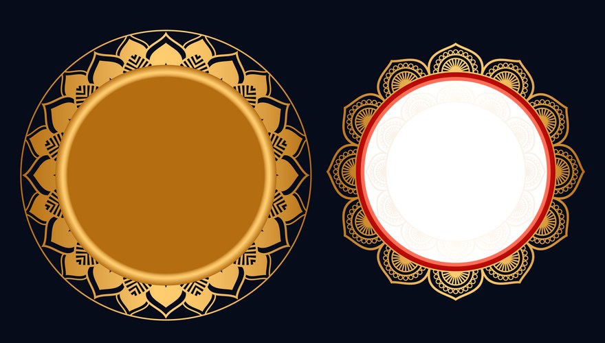 Golden Circle Frame Border Vector Image