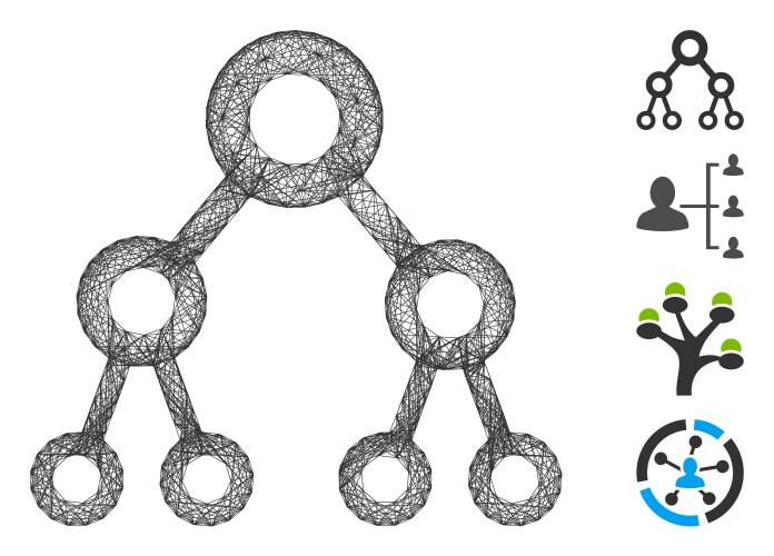 Net binary tree mesh vektorbild