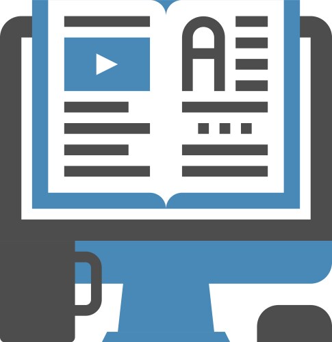 Tutorials flat web icon concept vector image