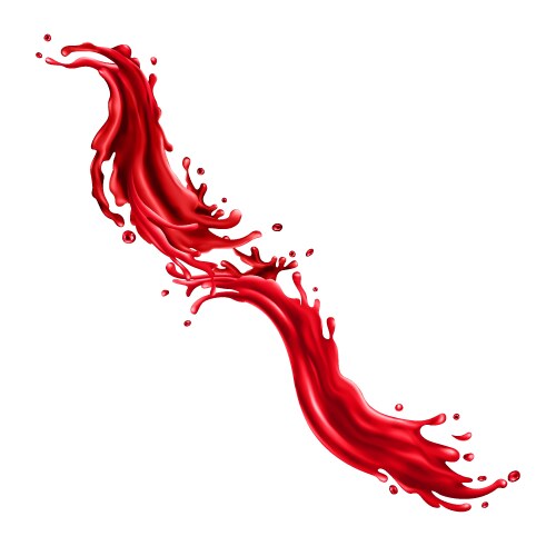 cherry juice splashes on a white background vector image