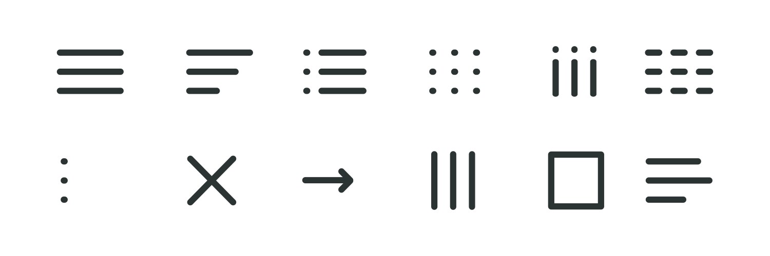 Hamburger interface menu simple line minimal ui vector image