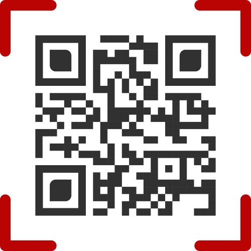 QR Code in Red Scan Frame vector image