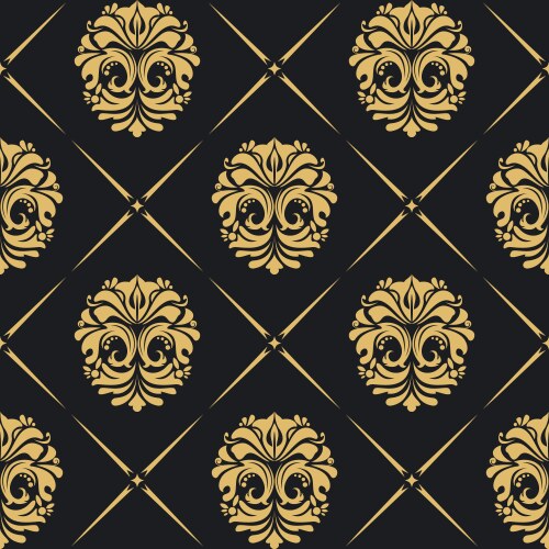 Royal Baroque Gold Background Vector Image