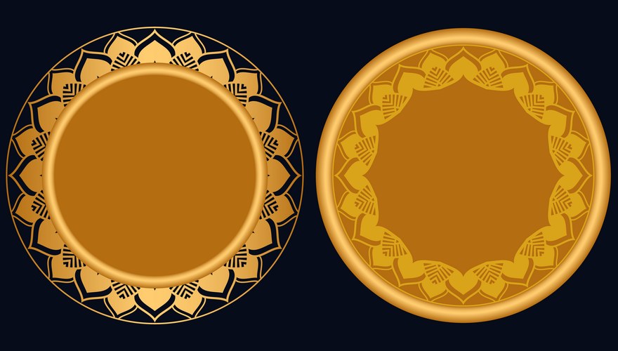 Golden Circle Frame Border Vector Image