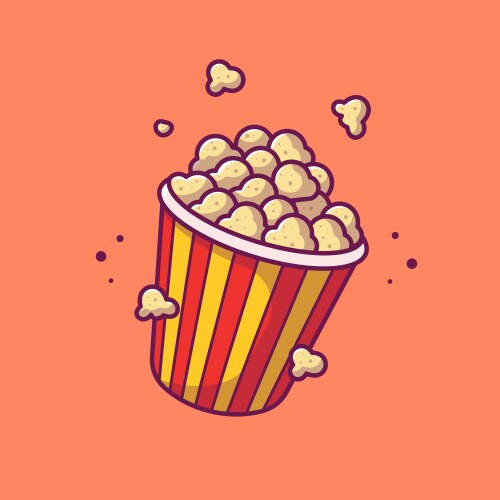 popcorn cartoon icon food vector image