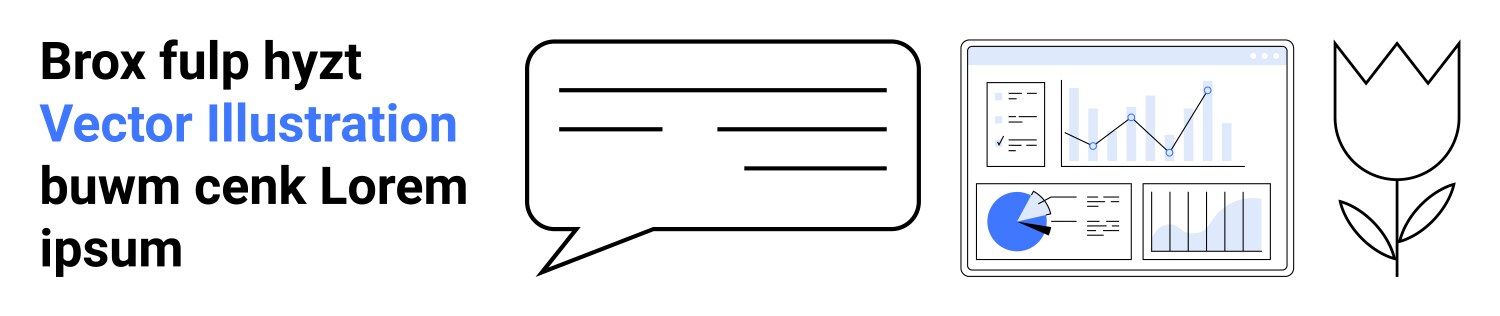 Speech bubble with analytics dashboard and tulip vector image
