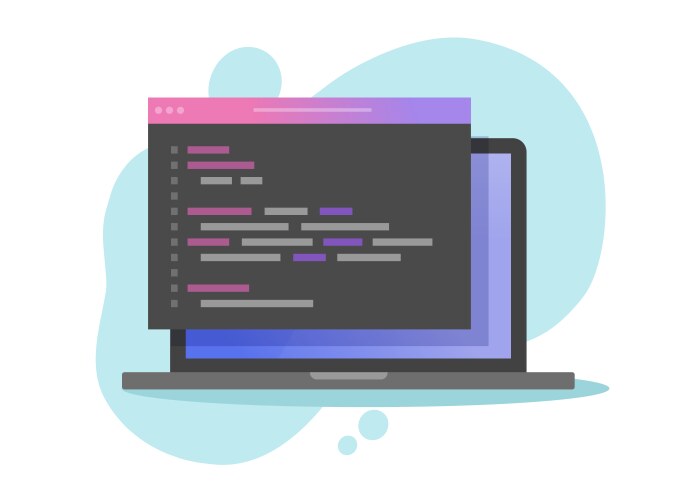Website coding on computer laptop or programming vektorbild