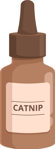 Brown catnip extract in dropper bottle vector image