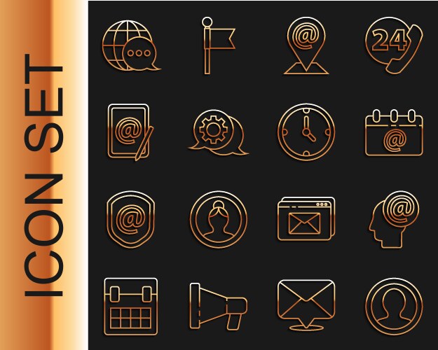 Set line create account screen mail and e-mail vector image