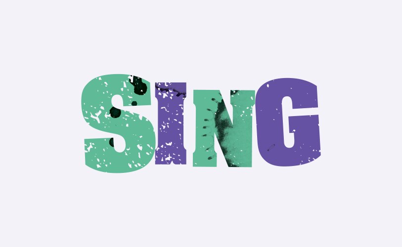 sing concept colorful stamped word vector image