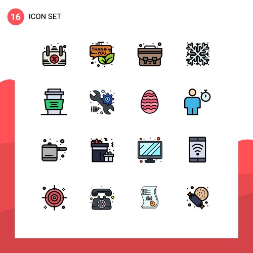 Group 16 modern flat color filled lines set Vector Image