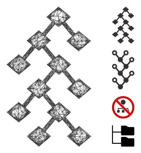 Binary tree web mesh vektorbild