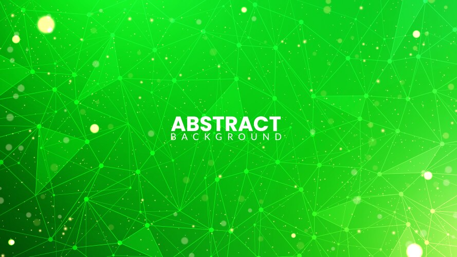 Green gradient background with plexus lines vector image