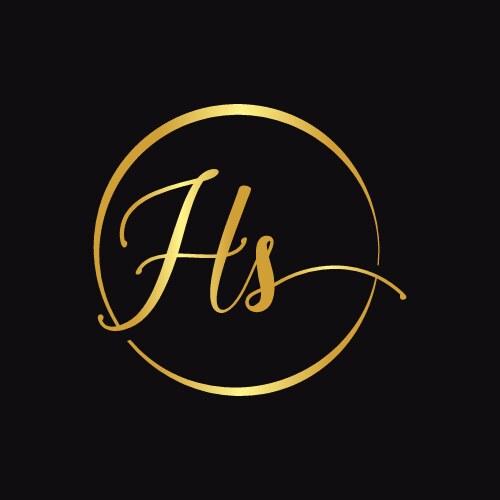 Hs script logo design template initial Vector Image