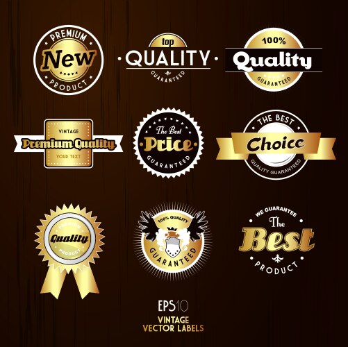 Golden best labels Royalty Free Vector Image - VectorStock