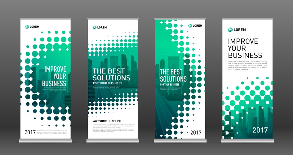 Construction roll up banner design template Vector Image