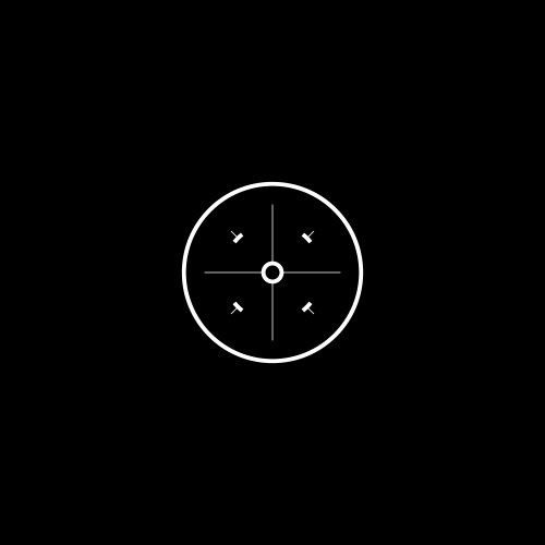 Futuristic gui round target tech aim hud reticle vector image