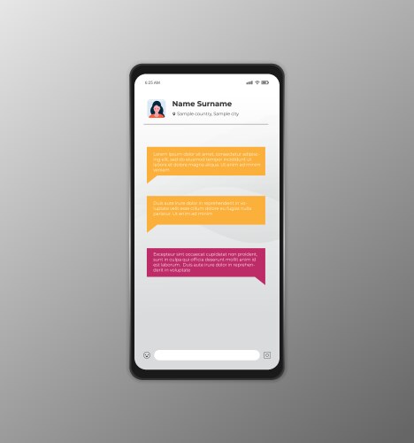Mobile application interface live chat ui ux gui vektorbild