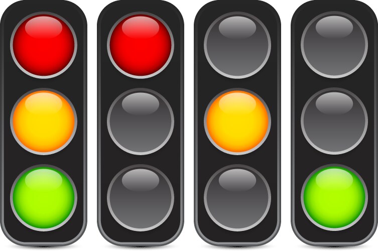 Traffic light signal semaphore or control lights vector image