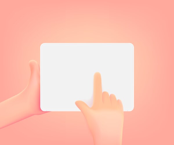 Using tablet computer with blank screen 3d vektorbild