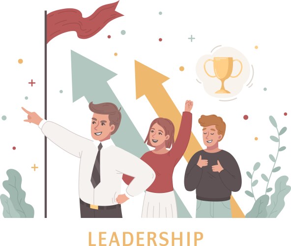 Leadership cartoon design concept vector image