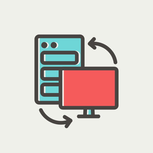 Personal computer set cpu central processing unit vector image
