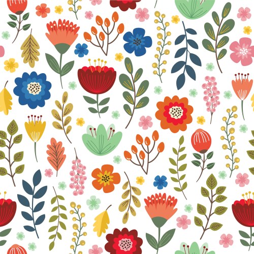 Seamless retro flower pattern Royalty Free Vector Image