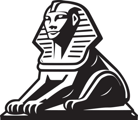 Sphinx - minimalist and flat logo Royalty Free Vector Image