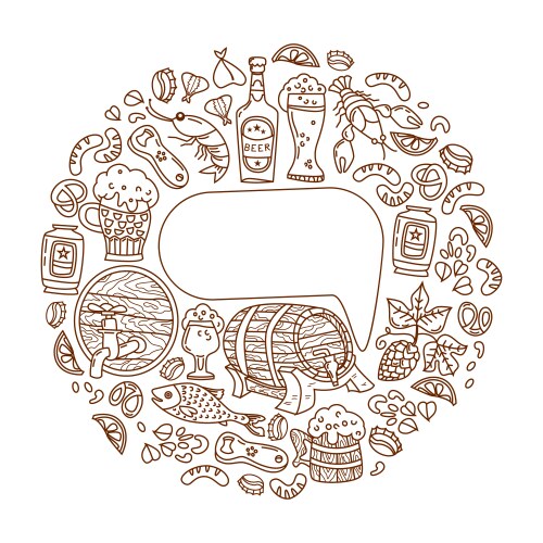 beer icons with place for text vector image