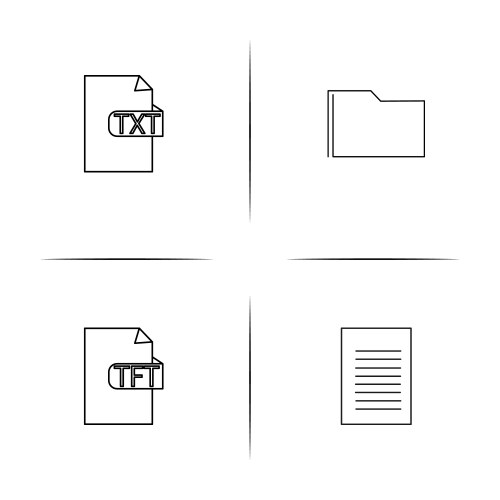 Files and folders sign simple linear icon vector image