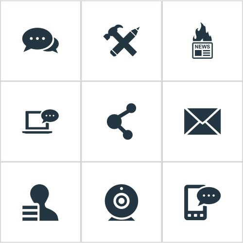 Set of simple user icons vector image