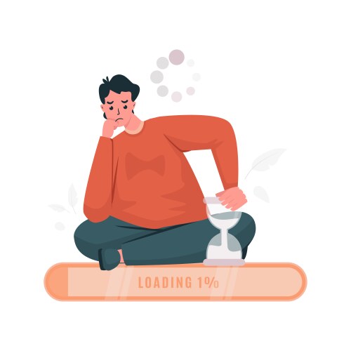 Await loading bar error website page vector image