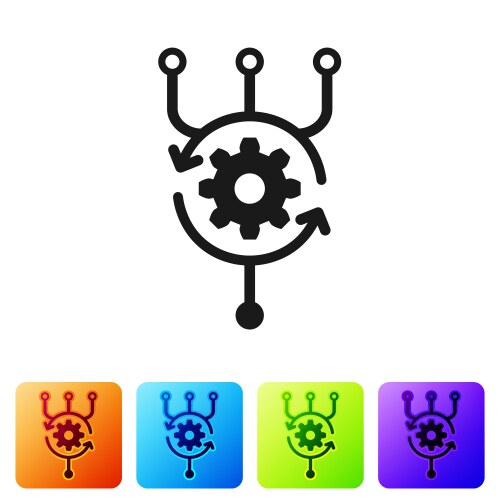 Black algorithm icon isolated on white background vector image