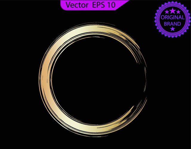 Gold brush strokes golden paint ink Royalty Free Vector