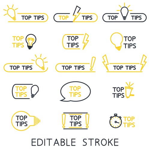 Top tips helpful tricks tooltip hint for website vector image