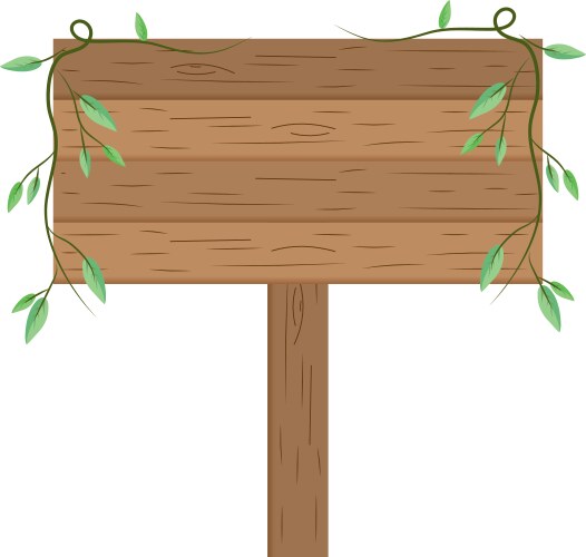 Wooden sign cartoon vector image