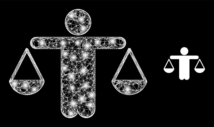 Polygonal network mesh judge compare with magic vector image