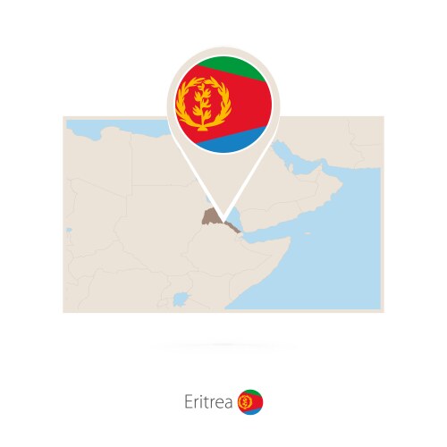 Rectangular map eritrea with pin icon vektorbild