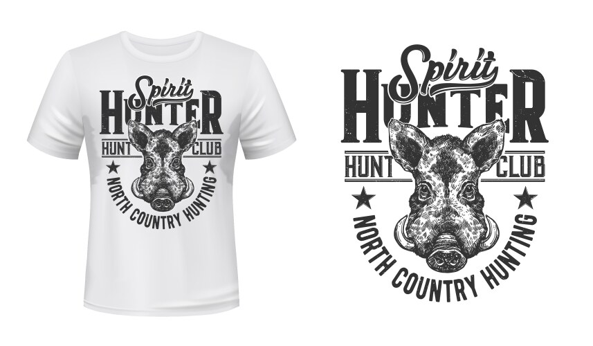 Boar Hunt Club Emblem - Hunting T-Shirt Vector Image