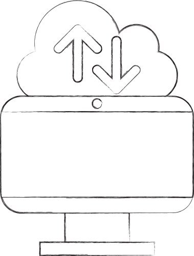 Cloud computing with computer vector image