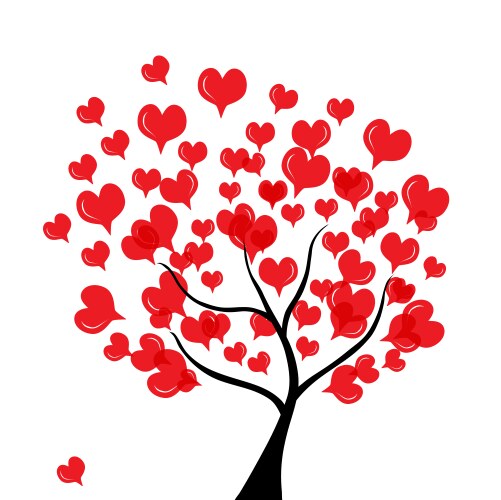 Heart tree and letter l Royalty Free Vector Image